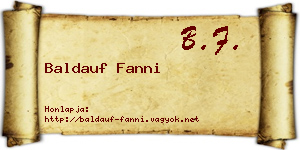 Baldauf Fanni névjegykártya